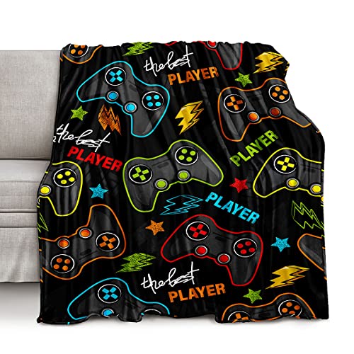 lirs Bedding Gaming Throw Blanket 80″ x 60’’ Super Soft, Fleece, Gamer Gift for Couch Sofa for for Kids Boys Teens Video Game (MT-A11, 80’’x60)