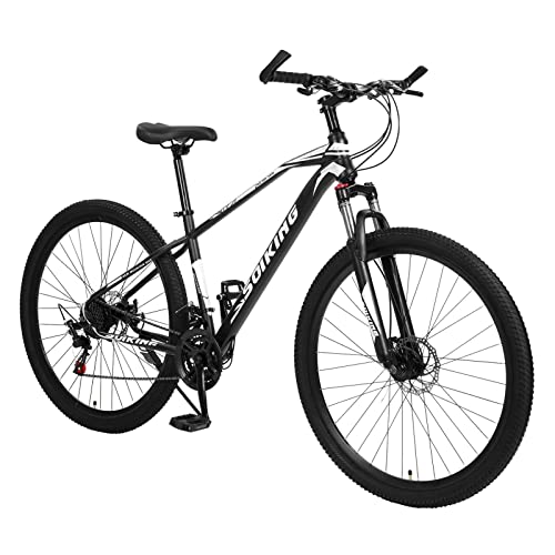 DFDGBD Oversized 29-Inch Adults Mountain Bike – 21-Speed Front Suspension MTB Bike, High Carbon Steel Frame,Brakes, 220 LB Load, 80% Pre-Assembled, Fit Riders 66 to 78inch Tall, Black 72*24.4*42inch