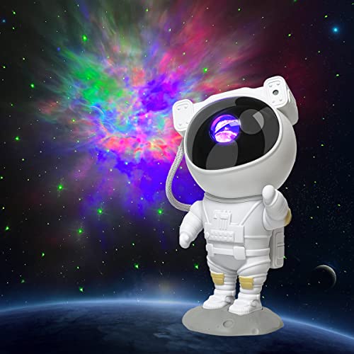 Space Buddy Projector, Astronaut Light Projector, Star Galaxy Night Lights, Nebula Galaxy with Timer and Remote, Kids Gaming Room Bedroom Decor, Christmas, Great Gift for Kids