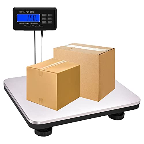 Accurate Shipping Scale 440-660lbs LCD Digital Postal Scale Portable Stainless Steel Platform Heavy Duty Scale for Home Post Office Industrial Warehouse (660 lbs)