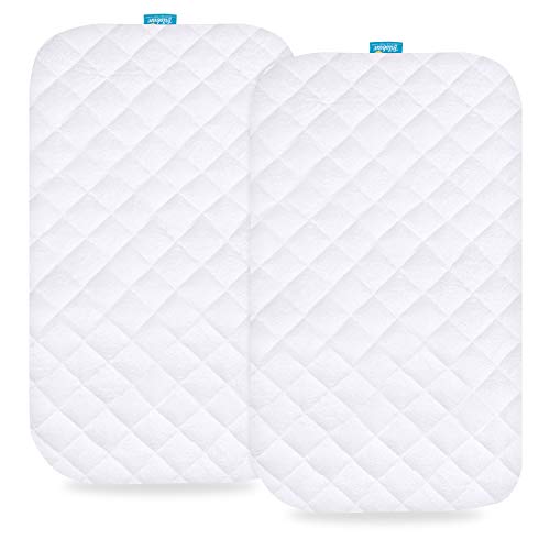 Waterproof Bassinet Mattress Pad Cover Compatible with Maxi-COSI Iora Bedside Bassinet, 2 Pack, Ultra Soft Bamboo Surface, Breathable and Easy Care