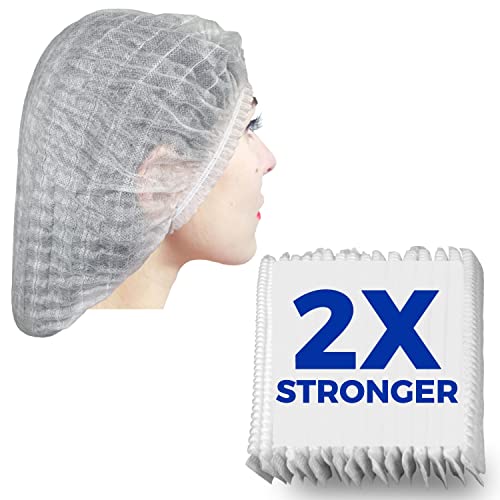 2X Heavy Duty Hair Nets Food Service, 100 Pack, 21″, Disposable Bouffant Caps Hair Nets for Women Work, Cooking