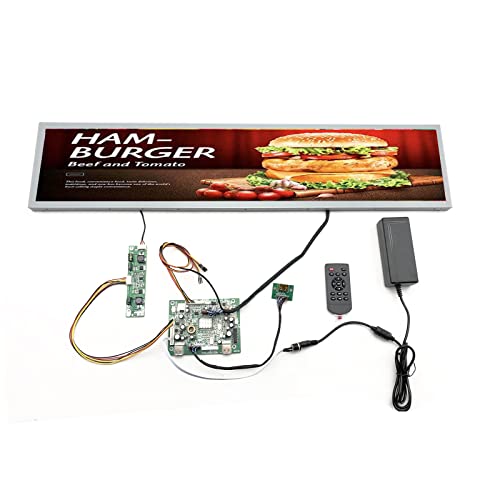 Stretched Bar LCD Store Shelf Display Screen and 28 inch 1920×360 Advertising Screen with HDMI-Compatible 2USB Connector fit Arcade Cabinet