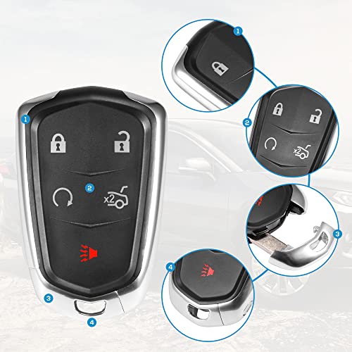 KRSCT Key Fob Shell Pad Case Keyless Entry Remote Fit for Cadillac ATS CT6 CTS SRX XT5 XTS | The Storepaperoomates Retail Market - Fast Affordable Shopping
