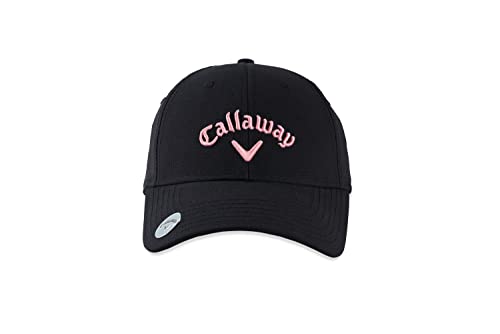 Callaway Golf 2022 Ladies Stitch Magnet Adjustable Hat, Adjustable Size, Black/Pink Color