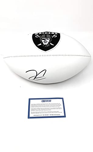 Derek Carr Las Vegas Raiders Signed Autograph Embroidered Logo Football Steiner Sports Certified