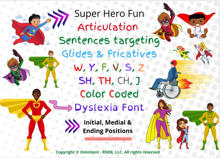 Articulation Sentences Heroes W Y F V S Z SH TH CH J R L – Speech Therapy | The Storepaperoomates Retail Market - Fast Affordable Shopping