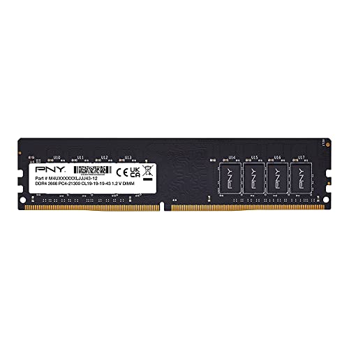 PNY Performance 16GB DDR4 DRAM 2666MHz (PC4-21300) CL19 (Compatible with 2400MHz or 2133MHz) 1.2V Desktop (DIMM) Computer Memory – MD16GSD42666-TB