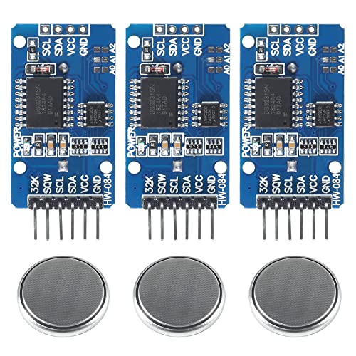 AITRIP 3PCS DS3231 Real Time Clock Module RTC Sensor High Precision AT24C32 IIC Timer Alarm Clock for Arduino Raspberry Pi with Coin Battery