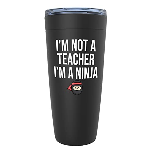 Teacher Black Viking Tumbler 20oz – I’m Not a Teacher I’m a Ninja – Mentor Assistant Teach Graduation Work Professor Lesson Occupation Classmate
