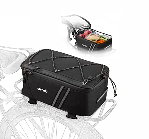 Bike Rack Bag Insulated, Rear Trunk Cooler Bicycle Bag, Bike Saddle Bag for Cargo Storage Carrier,Travel Luggage Pannier Pack Small, Saddle Bag Bicycle Ebike Lunch Pouch, Riding Cycling Waterproof