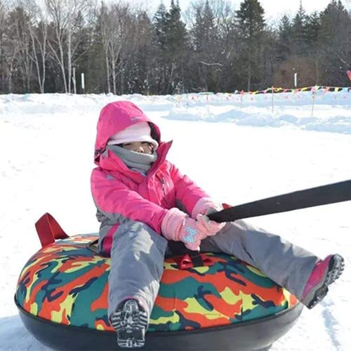Snow Tube- Heavy Duty Snow Sleds | Hard Plastic Bottom, Durable Nylon Top | Winter Entertainment Inflatable High Speed Snow Sled for Kids and Adults, with Handle Traction Rope | The Storepaperoomates Retail Market - Fast Affordable Shopping