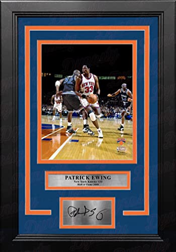 Patrick Ewing v. Shaquille O’Neal New York Knicks 8″ x 10″ Framed Basketball Photo with Engraved Autograph