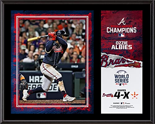 Ozzie Albies Atlanta Braves 12″ x 15″ 2021 MLB World Series Champions Sublimated Plaque – MLB Player Plaques and Collages