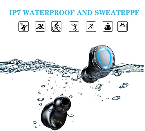 WERDEDE Wireless Earbuds Bluetooth 180 Hours Playtime Built-in Microphone LED Digital Shows Charging Bluetooth Headphones，IPX7 Waterproof Touch Control Stereo Cordless Earphones for iPhone/Android | The Storepaperoomates Retail Market - Fast Affordable Shopping
