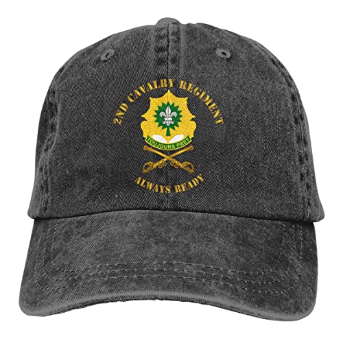 2nd Cavalry Regiment DUI Always Ready Adjustable Baseball Caps Denim Hats Cowboy Sport Outdoor