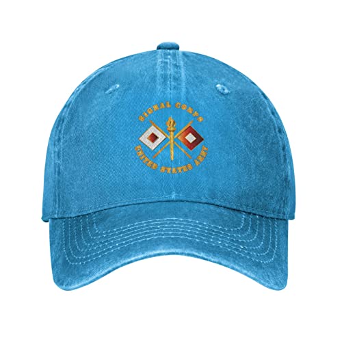 Army Signal Corps Adjustable Baseball Caps Denim Hats Cowboy Sport Outdoor