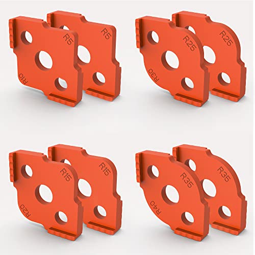 8 Pcs Set Radius Jig Router Templates, Router Templates for Woodworking, High Hardness ABS+CNC Router Jig Template Corners R5 R10 R15 R20 R25 R30 R35 R40