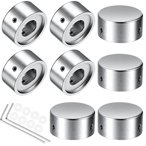 Pedal Footswitch Topper Metal Barefoot Pedal Buttons with 3 Screws and Rubber Insert Fit Tightly on Common Pedal Switches(3/8″10mm) Increase Accuracy and Comfort Silver, 10 Pack