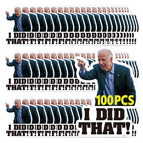 100 Pcs I Did That Biden Stickers,Joe Biden Stickers Funny I Did That – Pointed to Your Left,That’s All Me Car Bumper Reflective Waterproof Humor Decals for Motorcycle Helmet Laptop Window