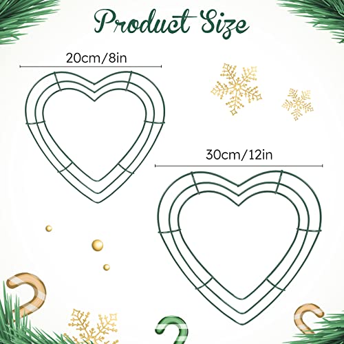 LAHONI 2 Pieces 8 Inch Wreath Frame, Heart Shaped Wire Wreaths Form Green Floral Wreath Making Rings for DIY Crafts, Front Door, Valentine’s Day, Wedding, Home, Garden, Party Decor | The Storepaperoomates Retail Market - Fast Affordable Shopping