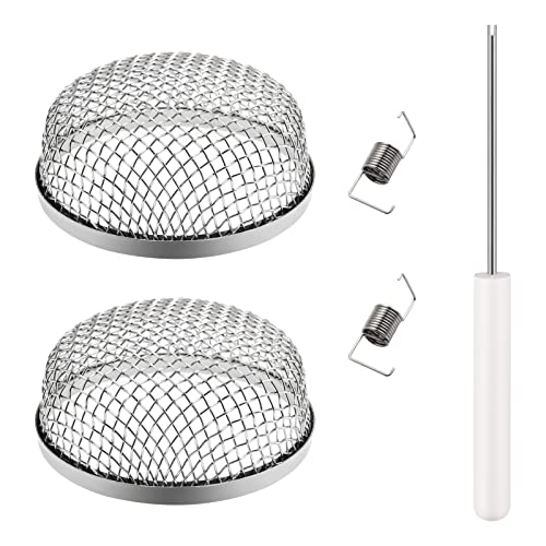 RV Flying Insect Screen, Furnace Vent Cover Screens, RV Heater Vent Cover, Stainless Steel Mesh Bug Screen for RV/Campers/Trailers, Included Installation Tool (2 Pack)
