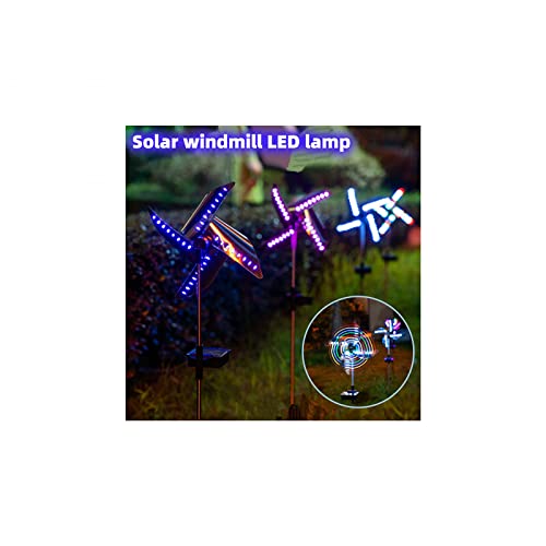Creative Windmill Solar Lights, 2 Pack Ground Plug Lights, Outdoor LED Windmill Lights with Waterproof Solar Panel, Colorful Plug Light Decor, for Holiday Home Path Garden Party Decor Unique Gift