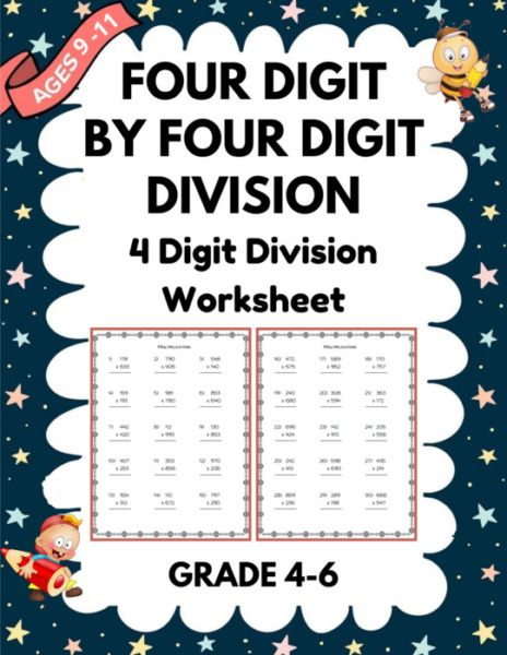 Four Digit by four Digit Division Workbook – 4 Digit Division Worksheet