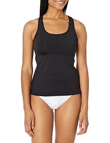TYR Women’s Standard Tankini Top for Swimming, Yoga, Fitness, and Workout, Black, Large