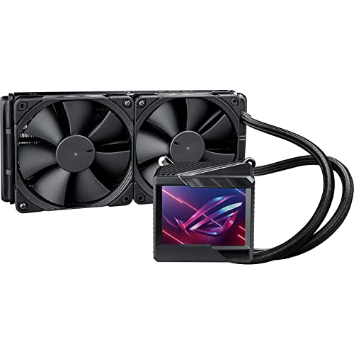 ASUS ROG Ryujin II 240 RGB all-in-one liquid CPU cooler 240mm Radiator (3.5″color LCD, embedded pump fan and 2xNoctua iPPC 2000 PWM 120mm radiator fans, compatible with Intel LGA1700,1200 &AM4 socket)