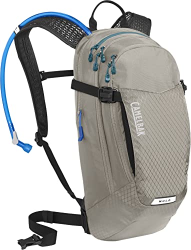 CamelBak M.U.L.E. 12 Mountain Biking Hydration Pack – Easy Refilling Hydration Backpack – Magnetic Tube Trap 100oz, Aluminum/Black