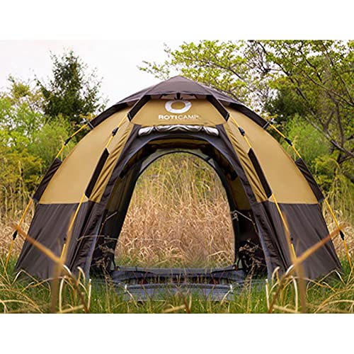 TULGIGS ROTI Camp Instant Pop Up One Touch Hexagon Tent, Family Type for 4~5 People (Olive Khaki)