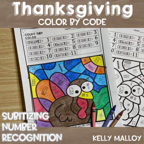 Thanksgiving Subitizing Color By Number