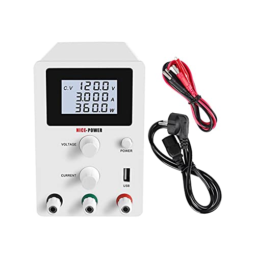 YUHUA Power Variable 5 Modes of 120-V 3A Switching Adjustable Power Supply Laboratory Precision Digital LED Display DC Regulated Bench Source (Color : A New 120V 3A)