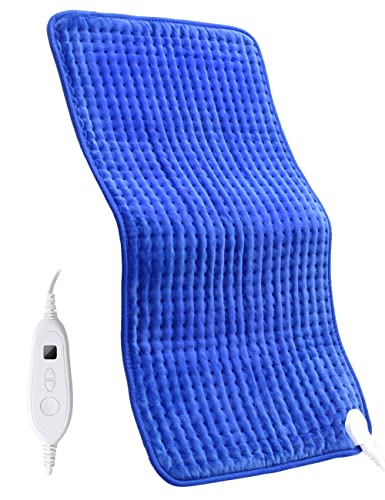 Heating Pad for Back Pain Relief, 33” x 17” XXXL Electric Heating Pad for Neck and Shoulder Cramps with 6 InstaHeat Settings, Auto Off, Moist Dry Heat Therapy, Machine Washable