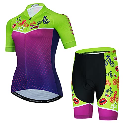 Women’s Cycling Clothing Short Sleeve Bike Jersey Sets Bib Shorts Summer Cycling Sets Reflective