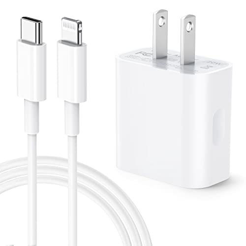 iPhone 14 13 12 11 Fast Charger – MFi Certified – 20W USB C Wall Charger with 6.6Ft USB C Cable Compatible with iPhone14/13 Min/13 Pro/13 Pro Max/12 11 Xs XR X SE 8 iPad Air&Mini AirPods