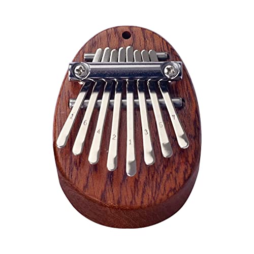 8 Key Mini Kalimba Thumb Piano Solid Wood Finger Piano Portable Marimba with Lanyard, Gift for Kids Adults Beginners