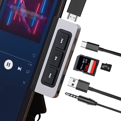 HyperDrive iPad USB C Hub with Media Player Shortcut Buttons, includes HDMI 4K60Hz, USB-C 5Gbps, USB-A 5Gbps, MicroSD/SD Card Reader, 3.5mm Headphone Jack , Endless Entertainment for iPad Pro Air Mini