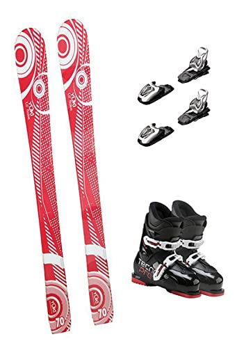 90cm Yuki Skis & Marker 7.0 Bindings & TecnoPro Boots Complete Package Kids Youth Pick Size (90cm Skis & Marker 7 Bindings, Boot Size Mondo 25.5)