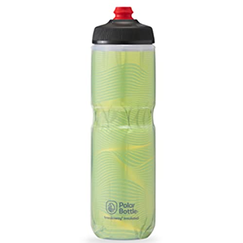 Polar Bottle Breakaway Insulated Bike Water Bottle – BPA Free, Cycling & Sports Squeeze Bottle (Jersey Knit – Highlighter, 20 oz)