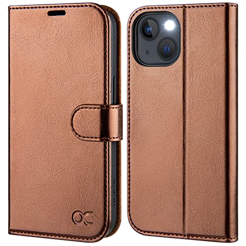 OCASE Compatible with iPhone 13 Wallet Case, PU Leather Flip Folio Case with Card Holders RFID Blocking Kickstand [Shockproof TPU Inner Shell] Phone Cover 6.1 Inch 2021 (Coffee)