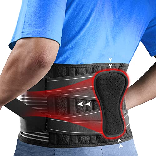 Back Brace for Men Women Lower Back, Back Support Belt with Waist Lumbar Pad, Breathable Back Brace, Lower Back Pain Relief for Sciatica, Herniated Disc, Scoliosis