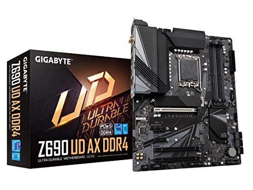 GIGABYTE Z690 UD AX DDR4 (LGA 1700/ Intel Z690/ ATX/ DDR4/ Triple M.2/ PCIe 5.0/ USB 3.2 Gen2X2/ Type-C/WiFi 6/2.5GbE LAN/Motherboard)