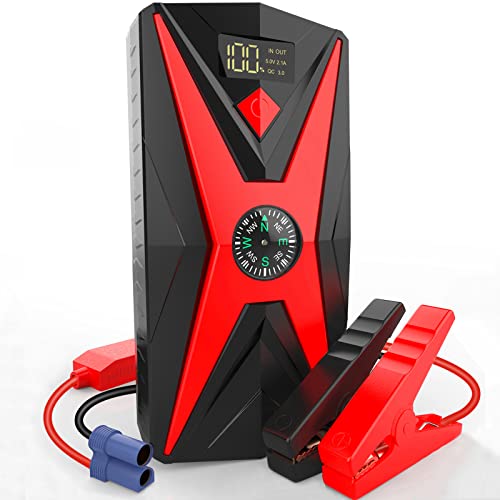 Inorising Car Jump Starter 2000A (for up to 6.0L Gas or 4.0L Diesel Engine) 12V Car Battery Booster Pack, Portable Power Bank Charger with Built-in LED Bright Light & Compass for Automotive, Boat
