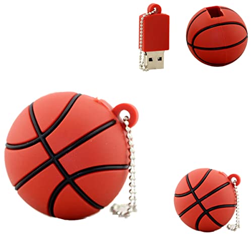Basketball 16GB Flash Drive – USB Thumb Drive for Football Players – 16 Gig Pen Drive – PC Photo Storage Stick for Photos, Video & Data Storage – (16 GB, Basketball)