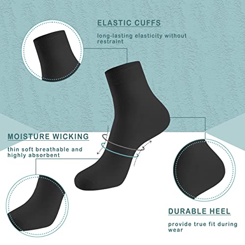 Women Thin Socks Bamboo Ankle Silky Quarter Anti Odor Casual Summer Socks 6 Pairs (Black/White, US Size 8-11) | The Storepaperoomates Retail Market - Fast Affordable Shopping