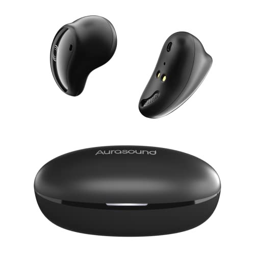 Aurasound 2022 Bluetooth 5.1 Noise Cancelling Earbuds, True Wireless Earphones, 4g Tiny Earbuds with 4 Microphone, Waterproof IPX4, Deep Bass, Stereo in Ear Earbuds Beans for Sleep and Work(Black)