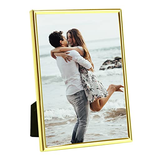 Modern metal photo frame glass picture frame 5×7 Gold thin edge multi-frame collage wall desktop photo frame display for studio gallery home office gift