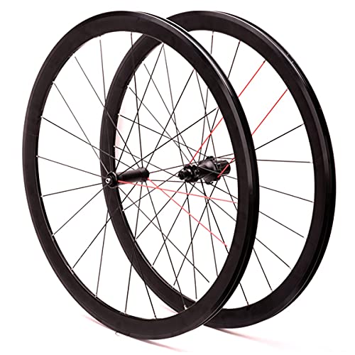 Rims Road Bike Wheel 700c Aluminum Alloy QR Wheels C/V Brake 38mm Clincher 24mm Width Fit 7-11 Speed Cassette Bike Accessories (Color : Black, Size : 700C)